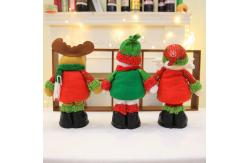 China 45cm Green Hat Red Scarf Animated Plush Christmas Toys Cute Soft Snow Man supplier