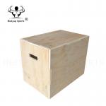 Plywood Crossfit Essential Equipment Wooden Plyo Box With Embossing Handling