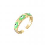 Enamel Evil Eye Ring Gold Plated