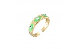 China Enamel Evil Eye Ring Gold Plated supplier