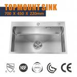 70x45 Topmount Stainless Steel Kitchen Sink Rectangular 16 Gauge Single stainless steel for sale