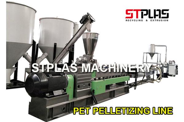 Waste Plastic Recycling Pellet Machine With Twin Screw Extruder Energy Saving