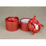 Red Mini Cardboard Paper Cans Packaging with Ribbon and Tag for sale