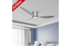 China 52 Flush Mount 3 ABS Blades Dimmable LED Ceiling Fan With Led Light supplier