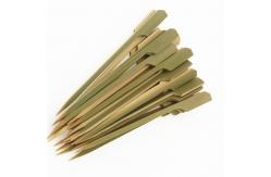 China Food Grade Disposable Flat Bamboo Paddle Skewer With Custom Logo supplier