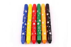 China Eco-friendly fancy 6 colored Non-toxic wax crayon set/cheaper and good fashion rotating crayon supplier