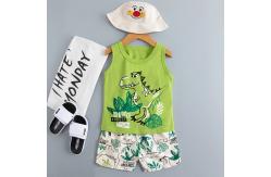 China Green Dinosaur Lightweight Soft Cotton Pajamas Breathable Feeling In Summer supplier