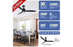 China Remote Control 220V 50HZ 6 Speed LED Ceiling Fan With 3 Wood Blades supplier