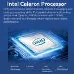 4 LAN DDR3L Firewall Router Fanless Mini PC Intel Celeron Series J1900