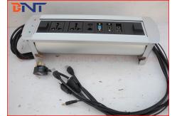 China Silver Motorized Rotatable Power Strip Socket Pop Up With Touch Button Press supplier