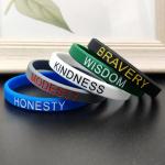 Factory Slogan Watchword Printed Adult Bracelets Custom Business Event Souvenir Gift Silicone Wristbands