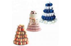 China Plastic Pyramid Display Case 6 Tier Macaron Display Tower Case With Acrylic Base supplier