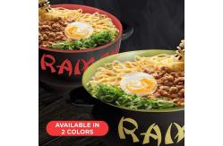 China Custom Printed Ceramic Ramen Bowl Set For Soup Noodle Round Shape supplier