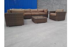 China Sectional All Weather Rattan Furniture Wicker Patio Sofa Set Comfortable Cushion supplier