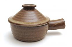 China Brown Ceramic Small Kitchen Tools , Hand Made Microwave Stone Cookware supplier