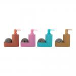 China 2N1 Polyresin Soap Dispenser with Cleaning Ball on Side Tray Lotion Dispenser manufacturer