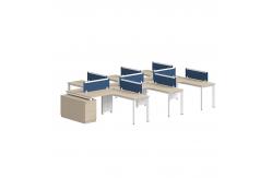 China Customized Wood 8 People Office Desk Shared Modern Partner Workstation supplier