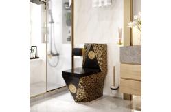China Ceramic Black Golden Siphonic One Piece Toilet Wall Hung Easy Clean supplier