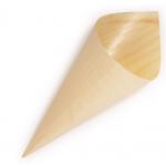 180mm Pine Biodegradable Sweet Disposable Serving Cone for Wood Ice Cream for sale