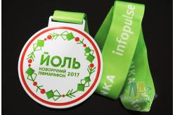 China Poland Medale Die Casting Soft Enamel award medallions White Plating With Sublimate Ribbon supplier