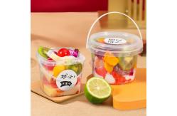 China 280ml 500ml 1000ml PP Airtight Biscuit And Cookie Jars Plastic Party Bucket Container supplier