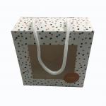 350 Gram Coated Paper Reverse Tuck Folding Collapsible Window Wallet Packaging Box with Rope Handle for sale