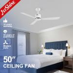 Modern Style 50 Inches Iron Blades Metal Ceiling Fan with Remote Control from 1stshine for sale