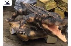 China Aquarium Life Size Animatronic Animals Artificial Alligator Waterproof Statues supplier