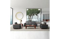 China 3 Seat Office Furniture Sofa Lounge Set Black Leather Modular supplier
