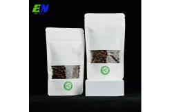 China In stock Eco Friendly Plain Stand Up Resealable Food Grade Brown kraft Paper Bags With Window supplier