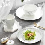 Modern White Porcelain Dinnerware Set Marble Pattern Plate Bowl Mug for sale