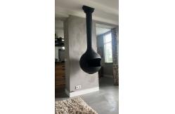 China fireplace stove Sphere designer new custom open real fire wood burning hanging supplier