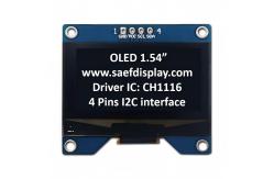 China Factory 1.54-Inch OLED Display 128x64 with I2C Interface & CH1116 Driver supplier