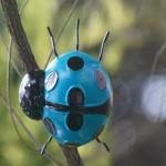 Small Metal Ladybird Garden Ornaments Artistic Metal Ladybug Wall Decor for sale