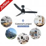 Remote Control 220V 50HZ 6 Speed LED Ceiling Fan With 3 Wood Blades