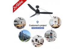 China Remote Control 220V 50HZ 6 Speed LED Ceiling Fan With 3 Wood Blades supplier