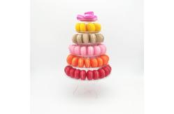 China Plastic Pyramid Display Case 6 Tier Macaron Display Tower Case With Acrylic Base supplier