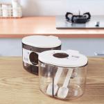 2/3 compartment PP Plastic Flavoring Containers With A Spoon for sale