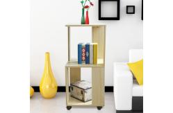 China Movable Home Office Wooden Book Rack Maple With Two Layer Storage Space supplier