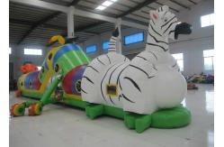 China Indoor Playground Blow Up Obstacle Course , Kindergarten Baby Bouncy Castle Assault Course supplier
