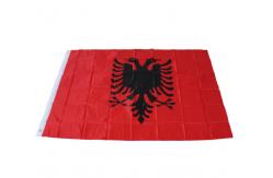 China Knitted Polyester Albania Flag 90x150cm Outdoor Canvas Header With Grommets supplier