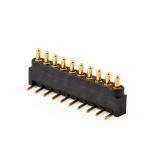 2.54mm pitch 10pin Right Angle Male Brass Spring Loaded Magnetic Pogo Pin Connector for sale