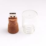16GB 32GB 64GB Wooden USB Flash Drive Bottle Shaped Glass Wine Stopper for sale