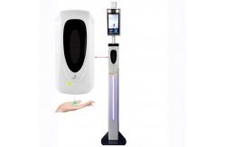China Body Temperature Test Linux Face Recognition Access Control With Hand Sanitizer Dispenser supplier