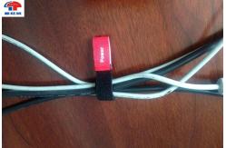 China Custom Logo Black Nylon hook and loop fastener straps For Electrical Cable supplier