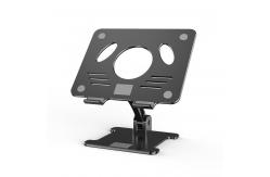 China 270*245*70MM Silver Adjustable Ergonomic Aluminum Metal Laptop Stand With Ventilated Design supplier