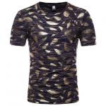 Plus Size Mens Gold Foil T Shirt / Sublimation Oversized Band T Shirt Soft for sale