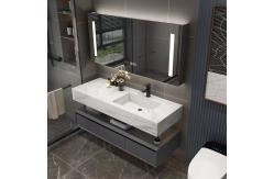 China OEM/ODM Wall Mount Floating Bathroom Vanity Sink Slate Top Solid Wood supplier