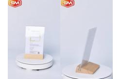 China Bevel Wood Base Acrylic Poster Holder Acrylic Document Holder Acrylic Signage Holders supplier