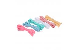 China 120cm Length Custom Flat Polyester Shoelace With Plastic Tips For Pants supplier